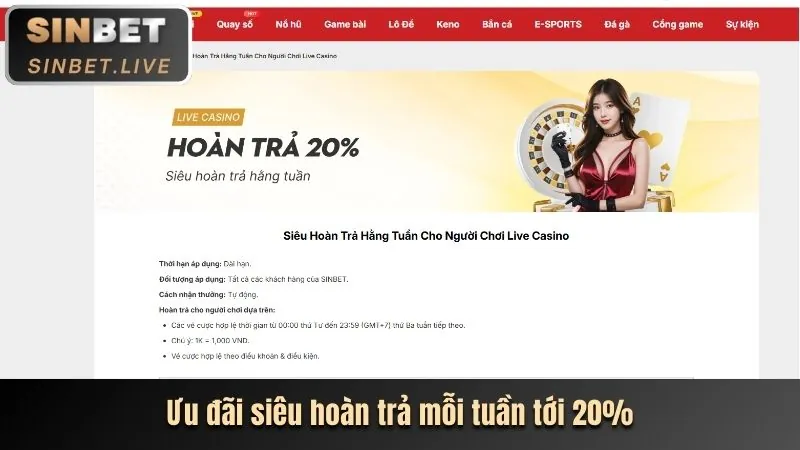 Thưởng nạp tiền hàng tuần tại Bet 12
